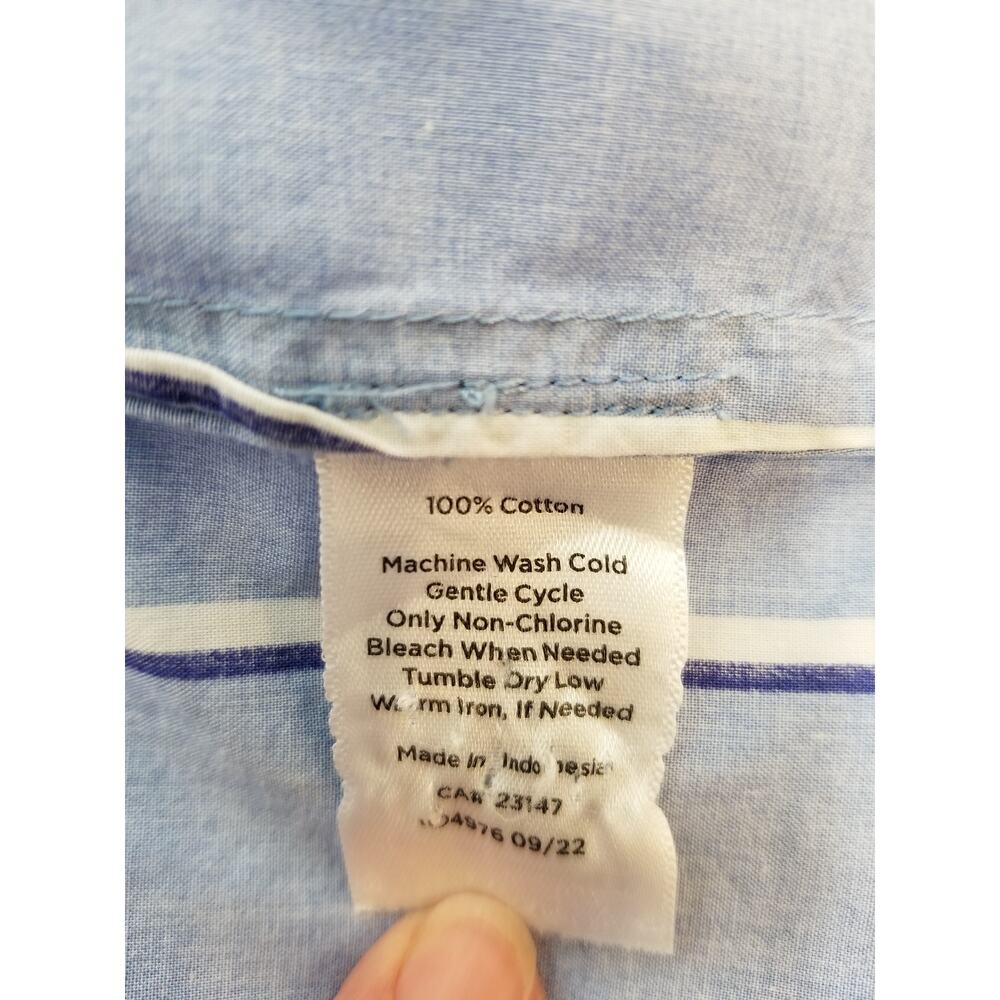 Talbots Women's Blue White Striped Dress Button Up Shirt Cotton Size 3X - Picture 7 of 7